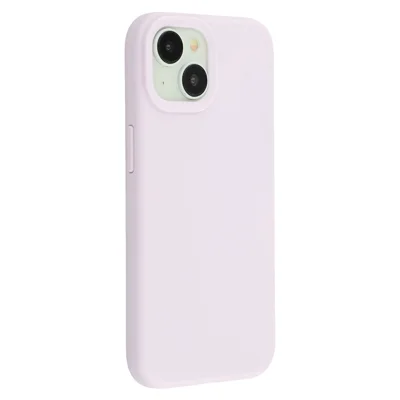 For iPhone 13 Case 2.0mm Thick Solid Color Soft TPU Phone Back Cover Large Lens Cutout - Light Purple