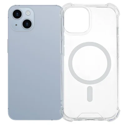 For iPhone 15 Plus / 14 Plus Case Compatible with MagSafe 1.5mm Shockproof Clear Phone Back Cover