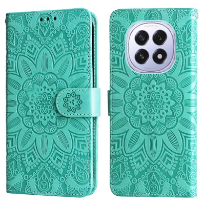 For Oppo F29 5G Case Sunflower Imprint Leather Wallet Phone Cover - Green