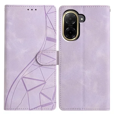 Flip Case til Xiaomi Redmi A5 4G (171,7 mm) med Wallet, Stand og Indpræget Trekantmønster i Læder - Lilla