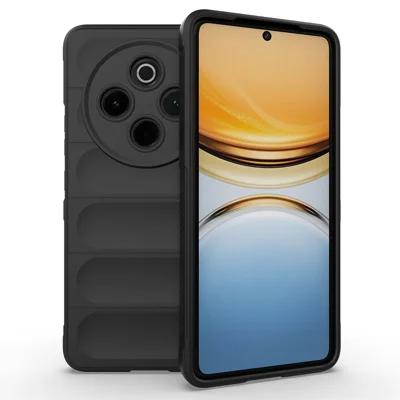 For vivo Y300 Pro 5G Case Anti-Drop Soft TPU Rugged Phone Back Cover - Black