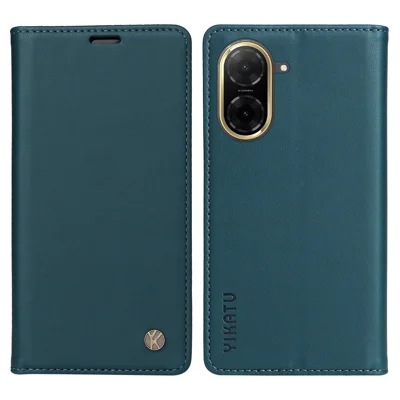 YIKATU For Xiaomi Redmi A5 NFC (EU) (173.45mm) Phone Cases  Magnetic Closure PU Leather Mobile Cover - Green