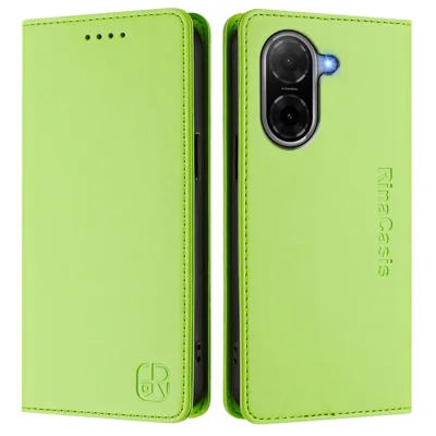 For Xiaomi Poco C71 4G / Redmi A5 4G (171.7mm) Leather Case RINACASIS RC01 Phone Cover with RFID Blocking Wallet Stand - Green