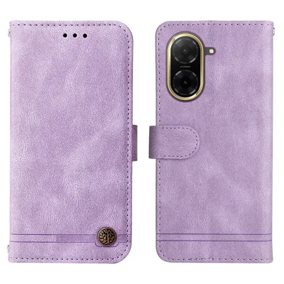 For Xiaomi Redmi A5 NFC (EU) (173.45mm) Leather Wallet Cases Skin Touch Phone Cover Stand with Strap - Purple