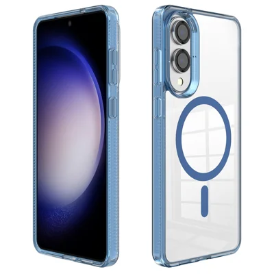 For Samsung Galaxy S25 Edge Case TPU + PC Transparent Phone Cover Magnetic Case - Blue