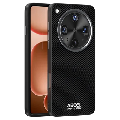 ABEEL For Oppo Find X8 Ultra 5G Magnetic Case Printed PC TPU Aluminum Alloy Leather Phone Cover - Black