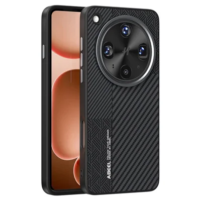 ABEEL Funda magnética para Oppo Find X8 Ultra 5G Carcasa de teléfono de PC + TPU + aleación de aluminio + cuero PU - Textura 3