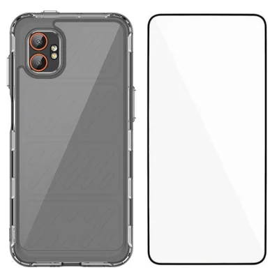WANLONFENG For Samsung Galaxy XCover7 Pro Case  MF Series TPU Acrylic Clear Phone Cover with Tempered Glass Film - Transparent