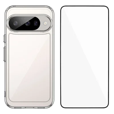WANLONFENG For Google Pixel 10 Case  MF Series TPU Acrylic Clear Phone Cover with Tempered Glass Film - Transparent
