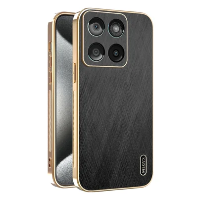 KADEM til Motorola Edge 60 5G / 60 Fusion 5G Etui med elektropladering og silketekstur i PU + TPU bagside - Sort