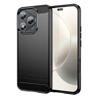 For Honor X70i / 400 Lite 5G Case Protective Phone Cover Carbon Fiber Texture Brushed - Black