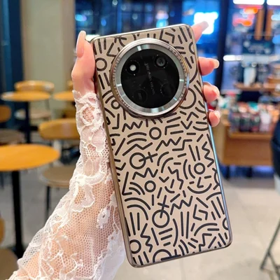 For Honor Magic7 Lite 5G / X9c 5G / X60 Pro 5G Case Creative Doodle Leather Electroplated Phone Back Cover - Brown