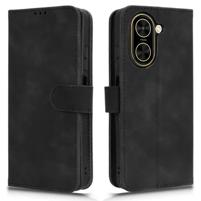 For Xiaomi Redmi A5 NFC (EU) (173.45mm) Leather Case Skin Feel Anti Drop Wallet Flip Phone Cover - Black
