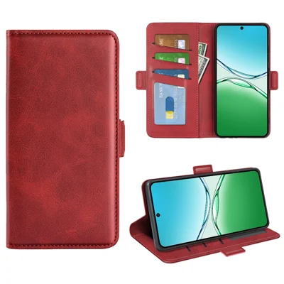For Oppo F29 5G Case Calf Texture Leather Wallet Phone Cover - Red