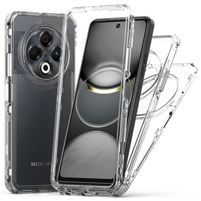 For TECNO Spark 30 4G Case 3 in 1 Detachable Anti Drop Clear PC + TPU Phone Back Cover