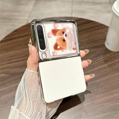 For Huawei Pura X Case Electroplated Frame PU Leather + PC Slim Shockproof Cover - Litchi Texture