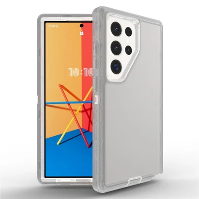 For Samsung Galaxy S24 Ultra Case 3 in 1 Detachable Shockproof TPU + PC Phone Back Cover - Transparent Grey