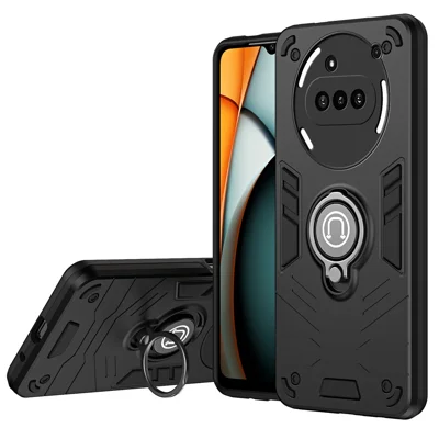 For Nothing Phone (3a) Case Slide Camshield Kickstand PC + TPU Phone Cover - Black