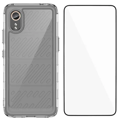 WANLONFENG For Samsung Galaxy Xcover7 Case  MF Series TPU Acrylic Clear Phone Cover with Tempered Glass Film - Transparent