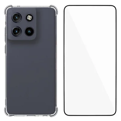 WANLONFENG For Motorola Edge 60 Stylus 5G / Motorola Moto G Stylus 5G (2025) Case  WL Series 2.0mm TPU Phone Cover with Tempered Glass Film - Transparent