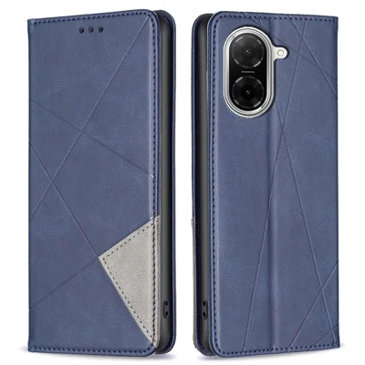 For Xiaomi Redmi A5 4G (171.7mm) Case Card Slots Geometry Imprint Leather Phone Cover - Blue