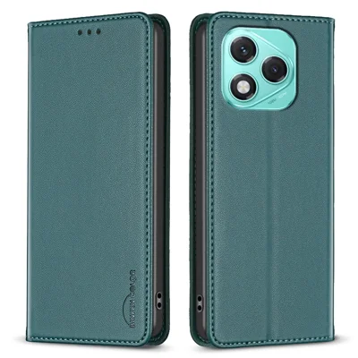 BINFEN COLOR BF18 For Honor 400 Lite 5G Leather Case Card Slots Phone Cover - Green
