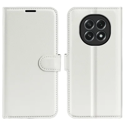 For Oppo F29 5G Case Litchi Texture Shockproof Leather Wallet Phone Cover - White