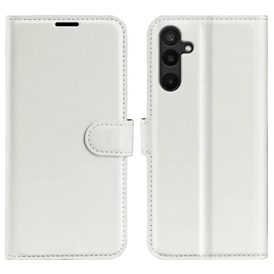 For Samsung Galaxy M16 5G Case Litchi Texture Shockproof Leather Wallet Phone Cover - White