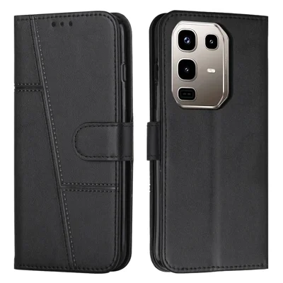 For Infinix Note 50 4G / 50 Pro 4G Case Leather Stand Protective Phone Cover - Black