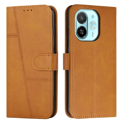 For TECNO Spark 30C 5G / Pop 9 5G Case Leather Stand Protective Phone Cover - Yellow