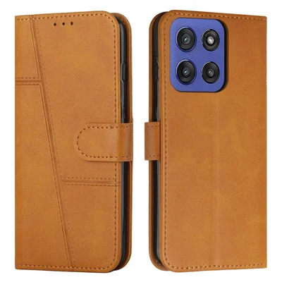 For Motorola Moto G Stylus 5G (2025) Case Leather Stand Protective Phone Cover - Yellow