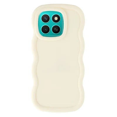 Voor Honor X8c 4G hoesje TPU beschermmontage telefoonhoes uniek krullerig golf frame - Wit