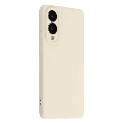 TPU-backcover met zachte anti-krasvezelvoering voor Samsung Galaxy S25 Edge - Wit