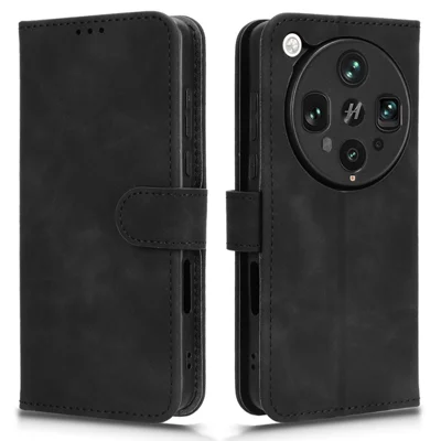 For Oppo Find X8 Ultra 5G Leather Case Skin Feel Anti Drop Wallet Flip Phone Cover - Black
