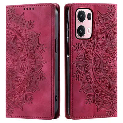 Style-010 For Oppo Reno13 Pro 5G Case Magnetic Closing Leather Phone Cover Pattern Imprinted - Rose