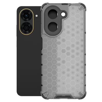 For Xiaomi Redmi A5 4G (171.7mm) / Poco C71 4G Case PC + TPU Phone Cover Honeycomb Shape - Black