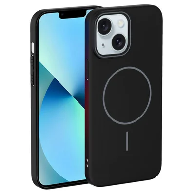 Voor iPhone 13 Hoesje Compatibel met MagSafe Dun PC Telefoon Achterkant - Zwart