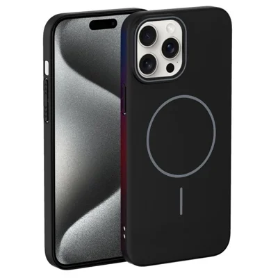 For iPhone 15 Pro Case Compatible with MagSafe Slim PC Phone Back Cover - Black