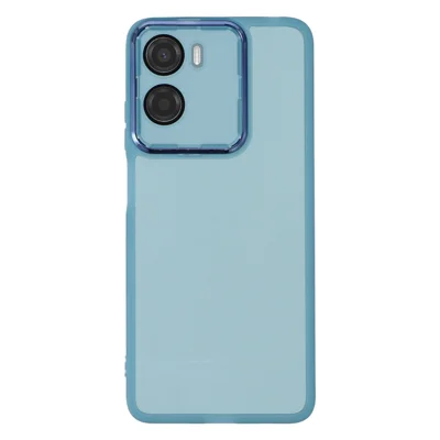 TPU-hoesje voor Motorola Moto G05 4G met geëlectrodeerde cameraframe - Transparant Blauw