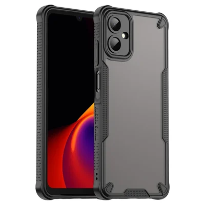 For Samsung Galaxy A06 5G Case Hybrid Frosted Phone Back Cover - Black