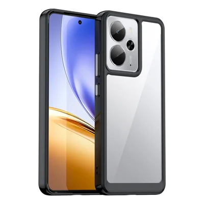 Clear Case for Realme 14T 5G / P3 5G / Neo7x 5G / 14 5G TPU + Acrylic Protective Phone Cover - Black