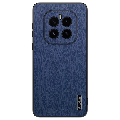 For Honor GT Pro Case Wood Texture PU Leather Coated PC TPU Phone Cover - Blue
