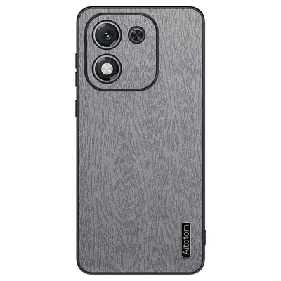 Til Honor X70i Etui med træstruktur af PU-læder med belægning af PC og TPU - Grå