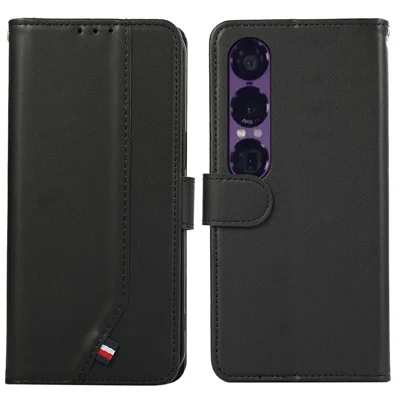 Etui na Sony Xperia 1 VII, etui skórzane z blokadą RFID, kolor czarny