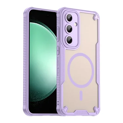 For Samsung Galaxy S24 FE Magnetic Case TPU + PC Phone Back Cover - Purple