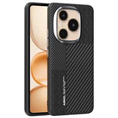 ABEEL For Honor Power 5G Magnetic Case PC + TPU + Aluminum Alloy + PU Leather Slim Phone Back Cover - Texture 3