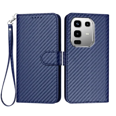 For Infinix Note 50 4G / Infinix Note 50 Pro 4G Wallet Case with Strap Carbon Fiber Texture Leather Mobile Cover - Royal Blue