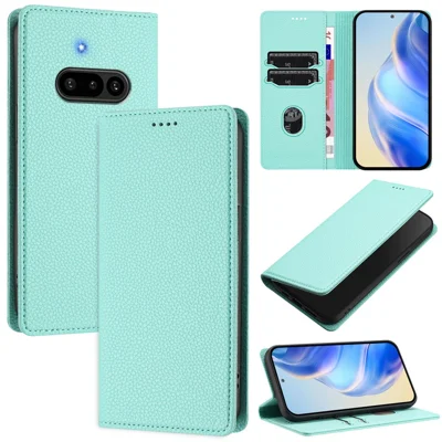 For Nothing Phone (3a) Wallet Case RFID Blocking Litchi Texture Leather Mobile Cover - Mint Green