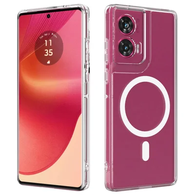 For Motorola S50 Neo 5G / Motorola Moto G85 5G Clear Phone Magnetic Case TPU+Acrylic Back Cover - Clear