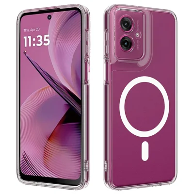 For Motorola Moto G54 Power 5G / Motorola Moto G64 5G / Motorola Moto G54 5G Clear Phone Case Magnetic Case TPU+Acrylic Back Cover - Clear